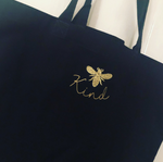 Bee kind tote bag (embroidered bee)
