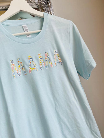 Mama Floral Ice Blue T-Shirt