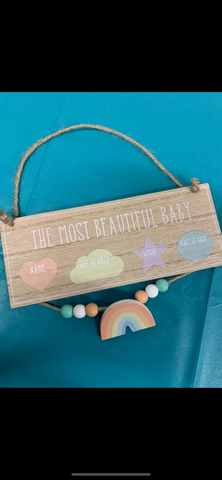 Personalised new baby sign